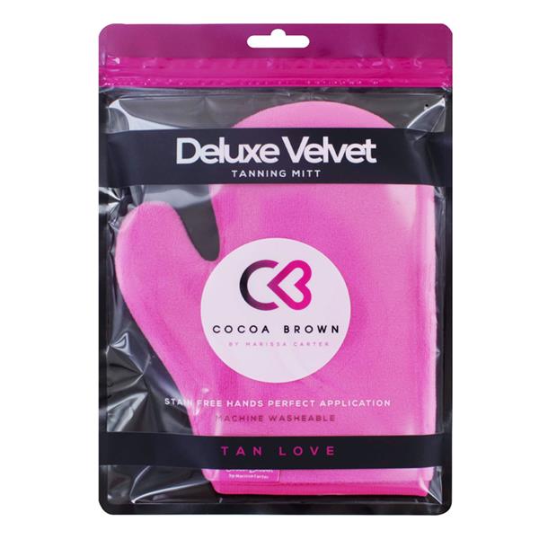 COCOA BROWN VELVET SELF TAN MITT WITH THUMB