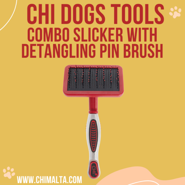 CHI PETS COMBO SLICKER WITH DETANGLING  PIN FOR ( DOGS )