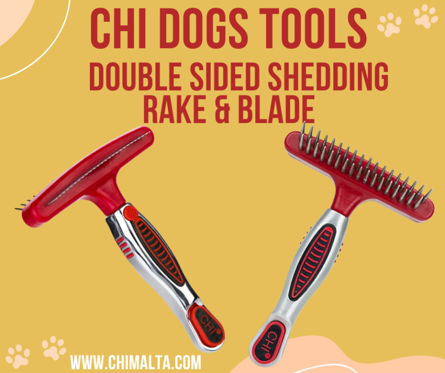 CHI PETS DOUBLE SIDED SHEDDING RAKE & BLADE FOR  ( DOGS )