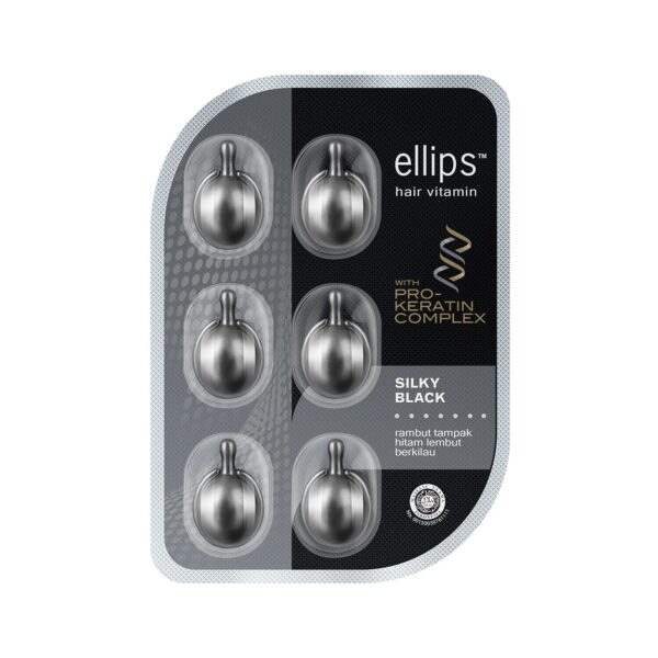 ELLIPS Silky Black Pro Keratin hair vitamins, 6 capsule