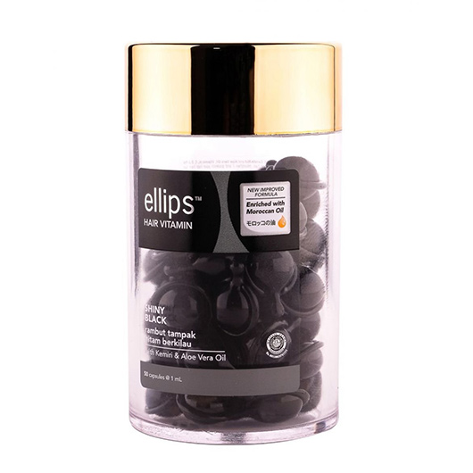 Ellips hair vitamin with heat protection SHINY BLACK with kemiri & Aloe Vera Oil JAR