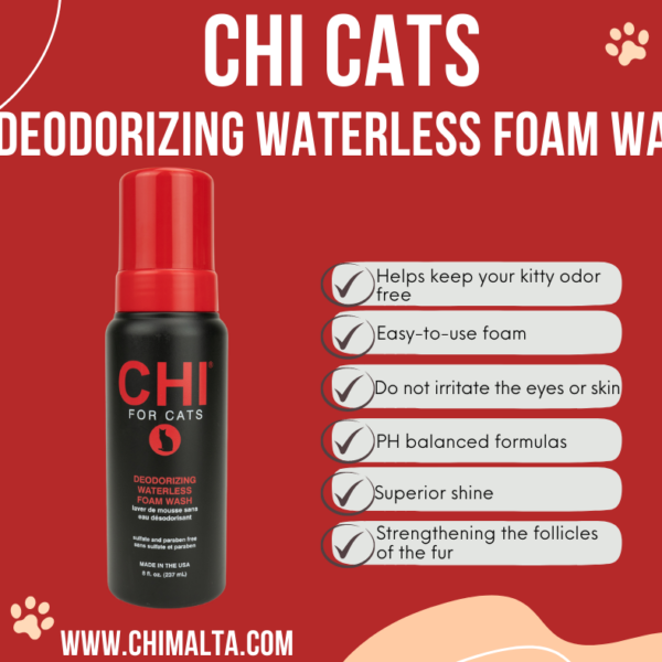 CHI PETS CAT DEODORIZING WATERLESS FOAM WASH