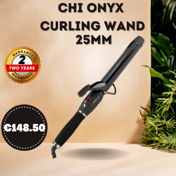 001-ONYX EUROSHINE - CERAMIC EXTENDED CURLING IRON MEDIUM 25 MM