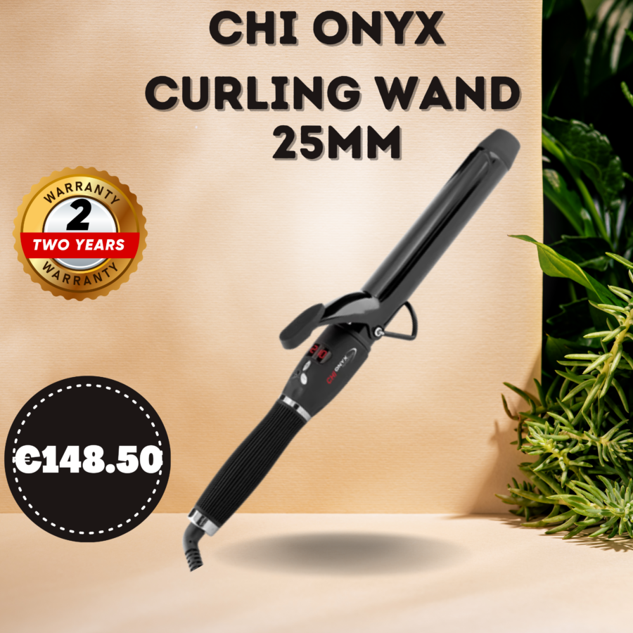 001-ONYX EUROSHINE - CERAMIC EXTENDED CURLING IRON MEDIUM 25 MM