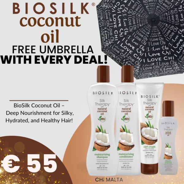 BIOSILK COCONUT OIL 4 PRODUCTS + UMBRELLA FREE