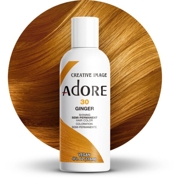 Adore Shining Semi Permanent Hair Colour in 30 Ginger is a vibrant,