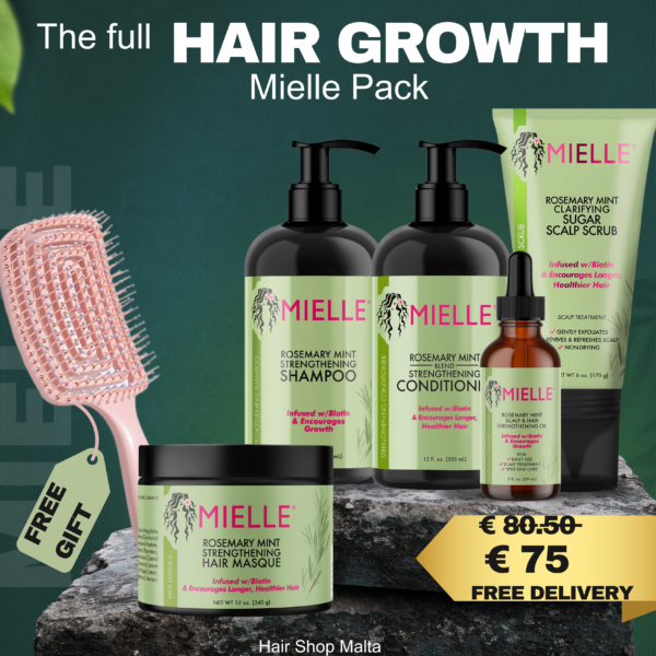 00-MIELLE THE FULL HAIR GROWTH 5 PRODUCTS + Free Brush