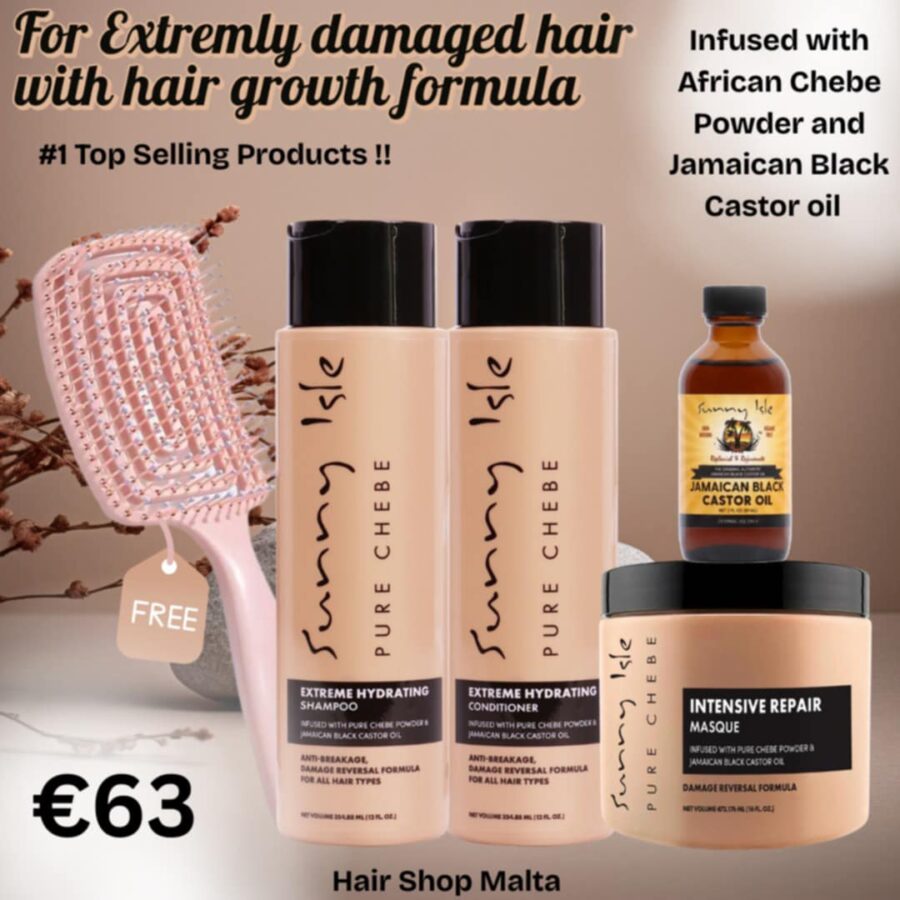 Sunny Isle Chebe & Castor Oil Hair Growth & Repair Package