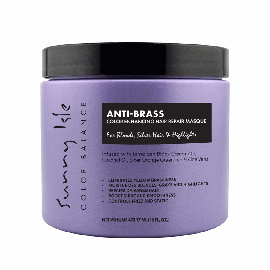 Sunny Isle Anti-Brass Color Enhancing Purple Hair Repair Masque – 16oz