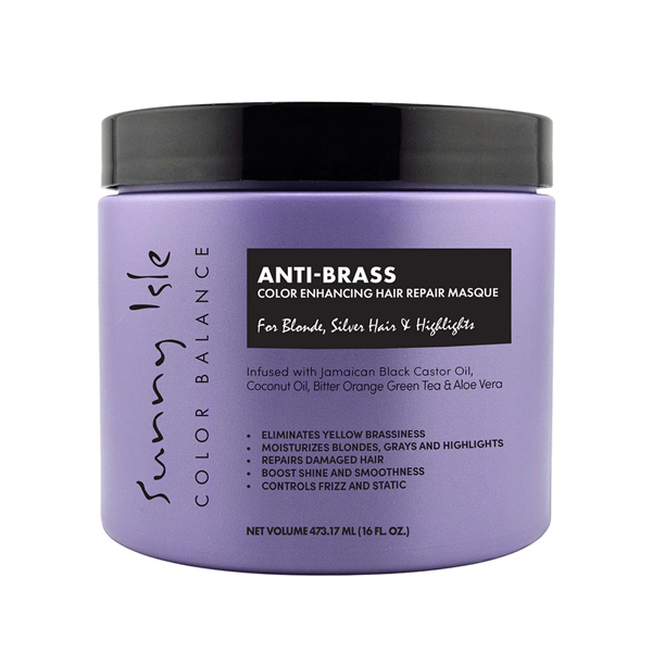 Sunny Isle Anti-Brass Color Enhancing Purple Hair Repair Masque – 16oz